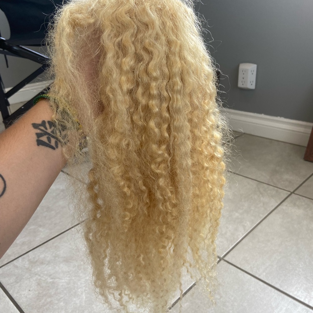 18” Blonde Real Human Hair Front Lace Wig Carrotor Brand